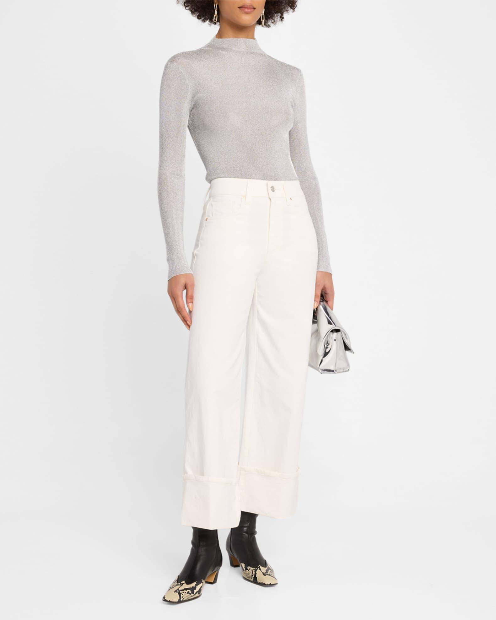 Avery Metallic Knit Mock-Neck Top Product Image