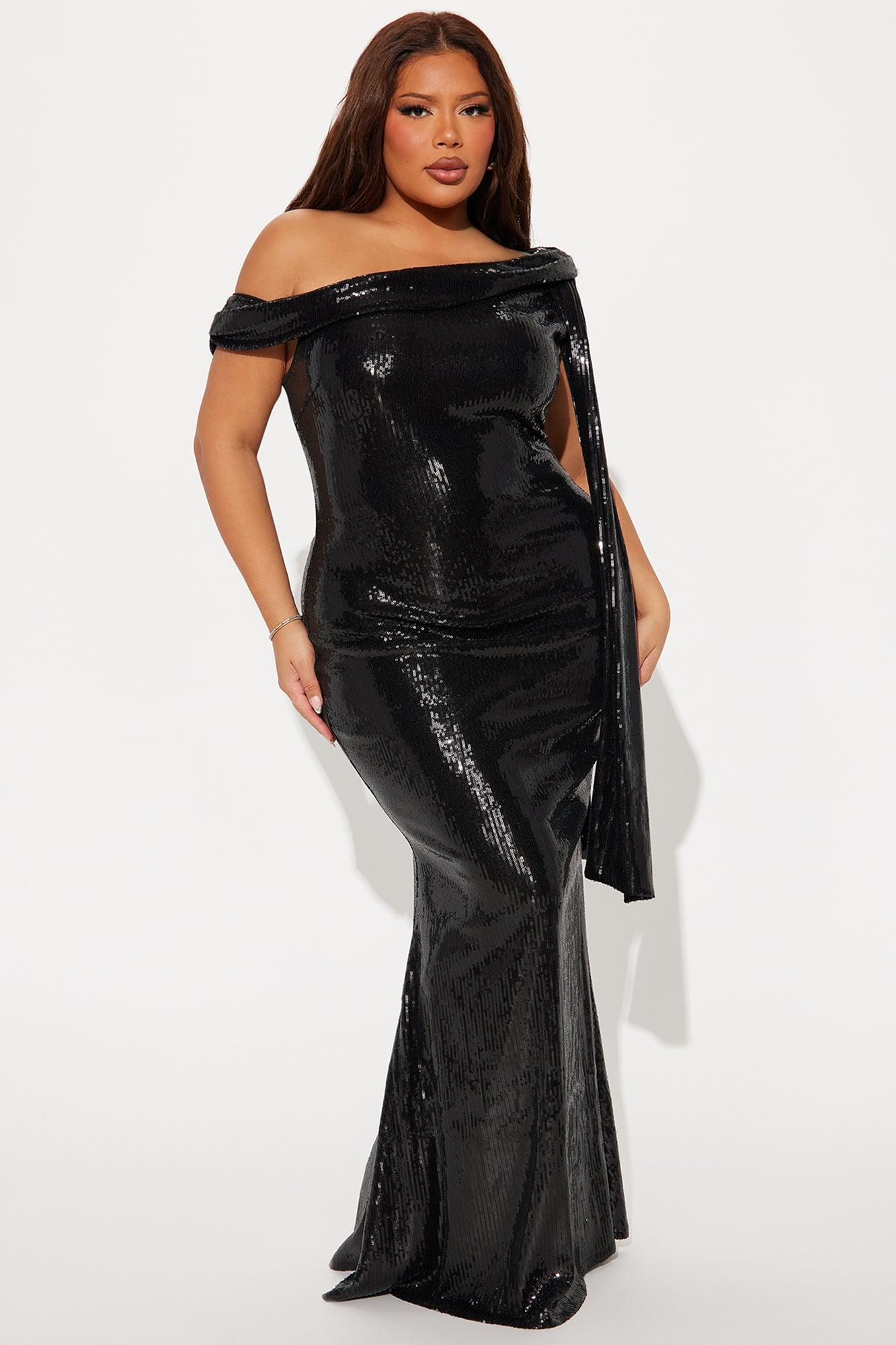 Florence Sequin Maxi Dress - Black Product Image