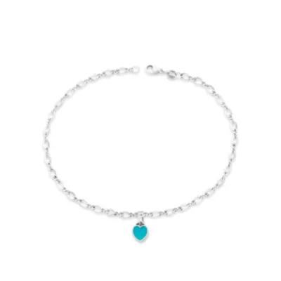 Enamel Connected Hearts Anklet Product Image