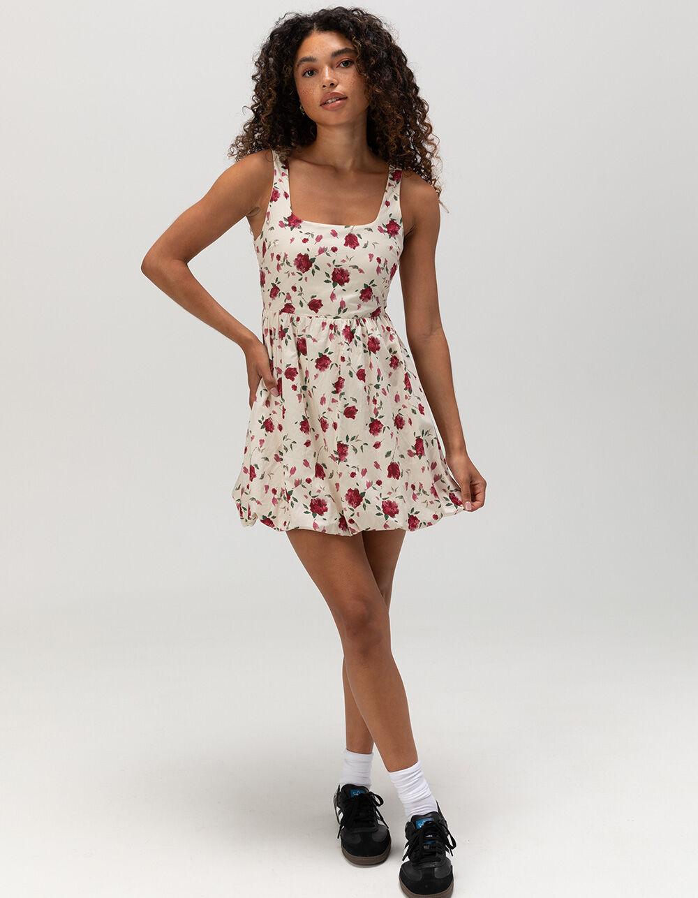 FULL TILT Bubble Hem Womens Dress - Cream/Multi Product Image