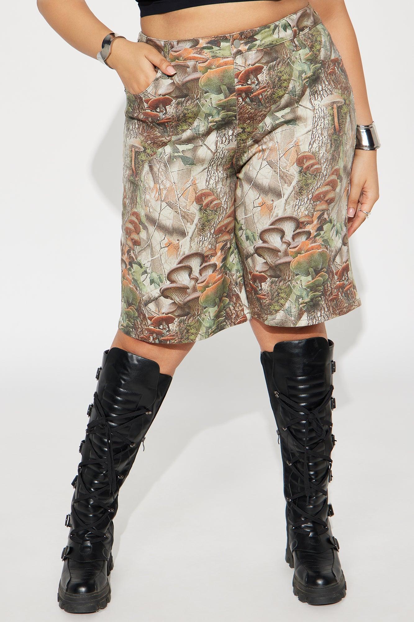 Weekend Trip Denim Jorts - Taupe/combo Female Product Image