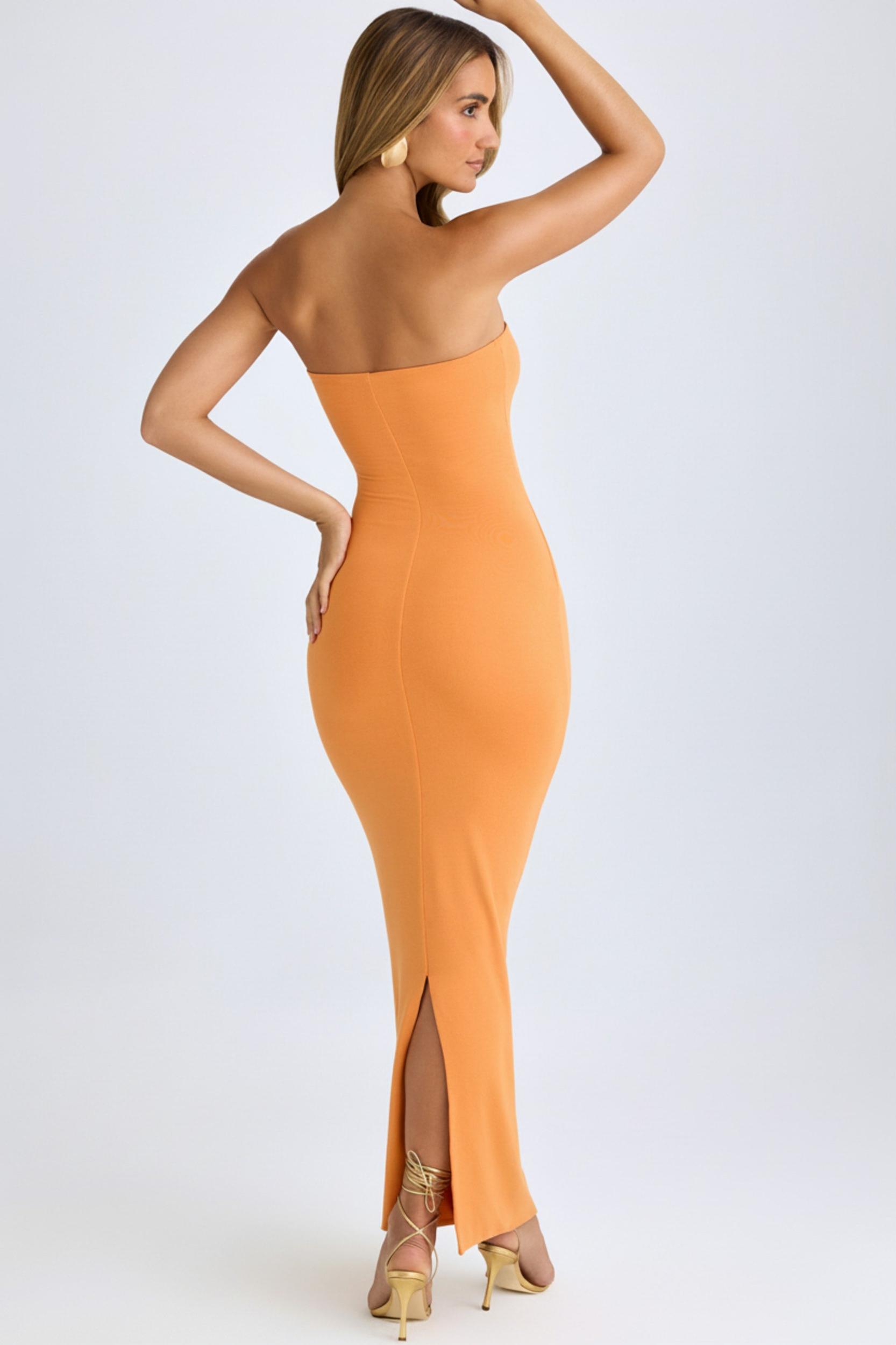 Modal Bandeau Maxi Dress in Sunset Orange Product Image