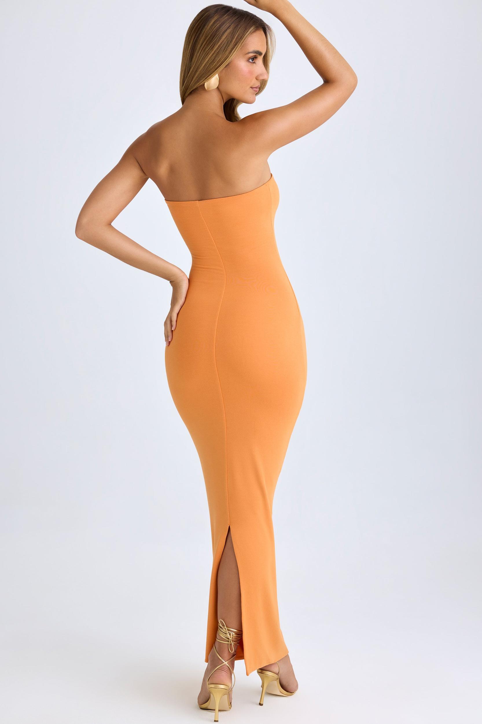 Modal Bandeau Maxi Dress in Sunset Orange Product Image