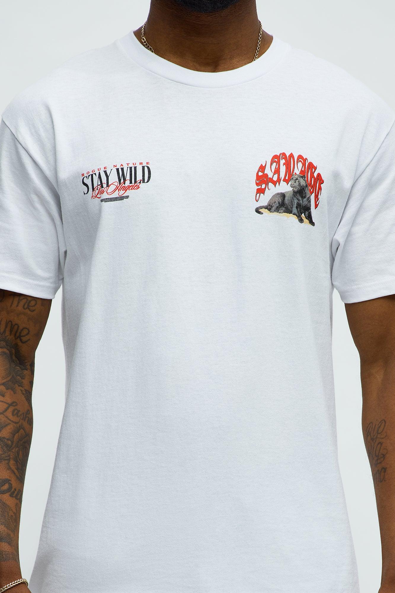 Savage Stay Wild Short Sleeve Tee - White Product Image