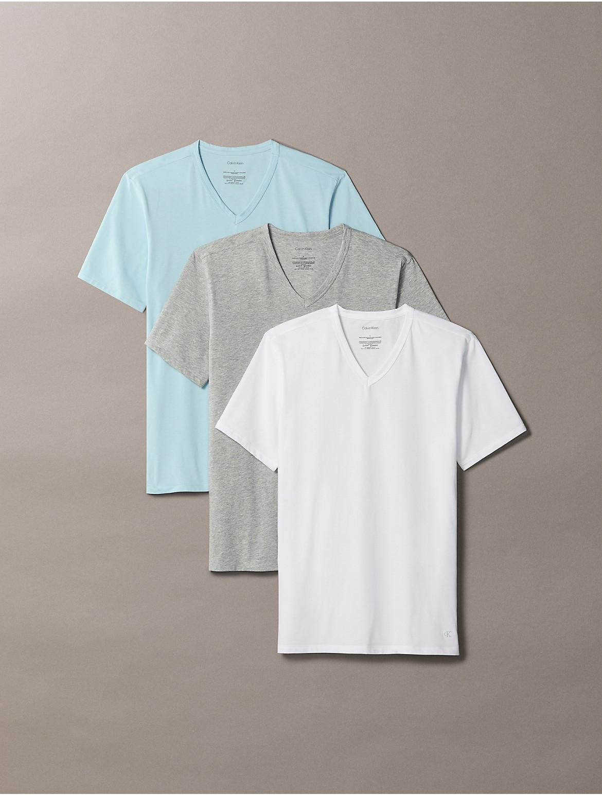 Calvin Klein Mens Cotton Stretch Blend 3-Pack Slim Fit V-Neck T-Shirt - Multi Product Image