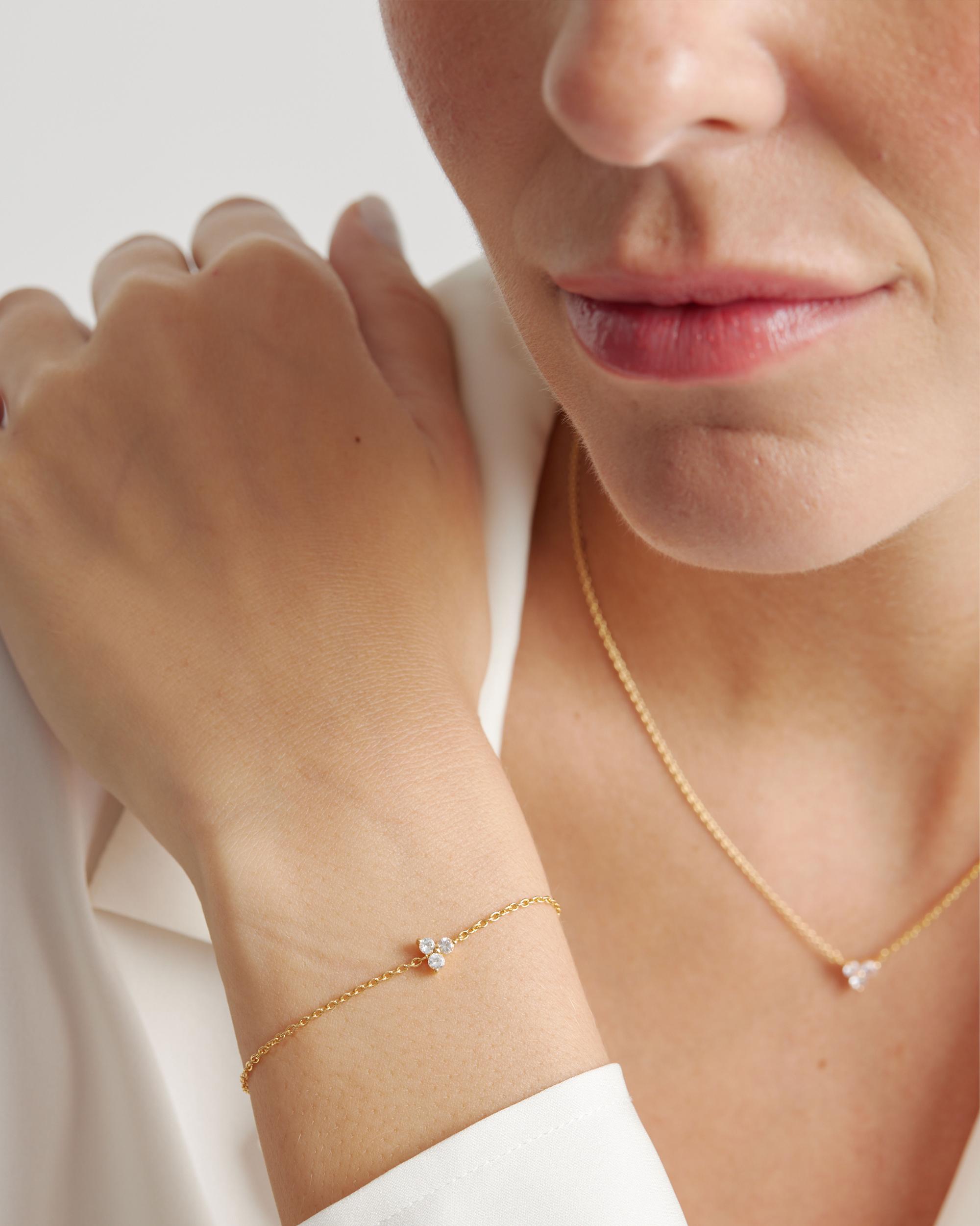 Quince | Women's White Sapphire Triad Bracelet Product Image