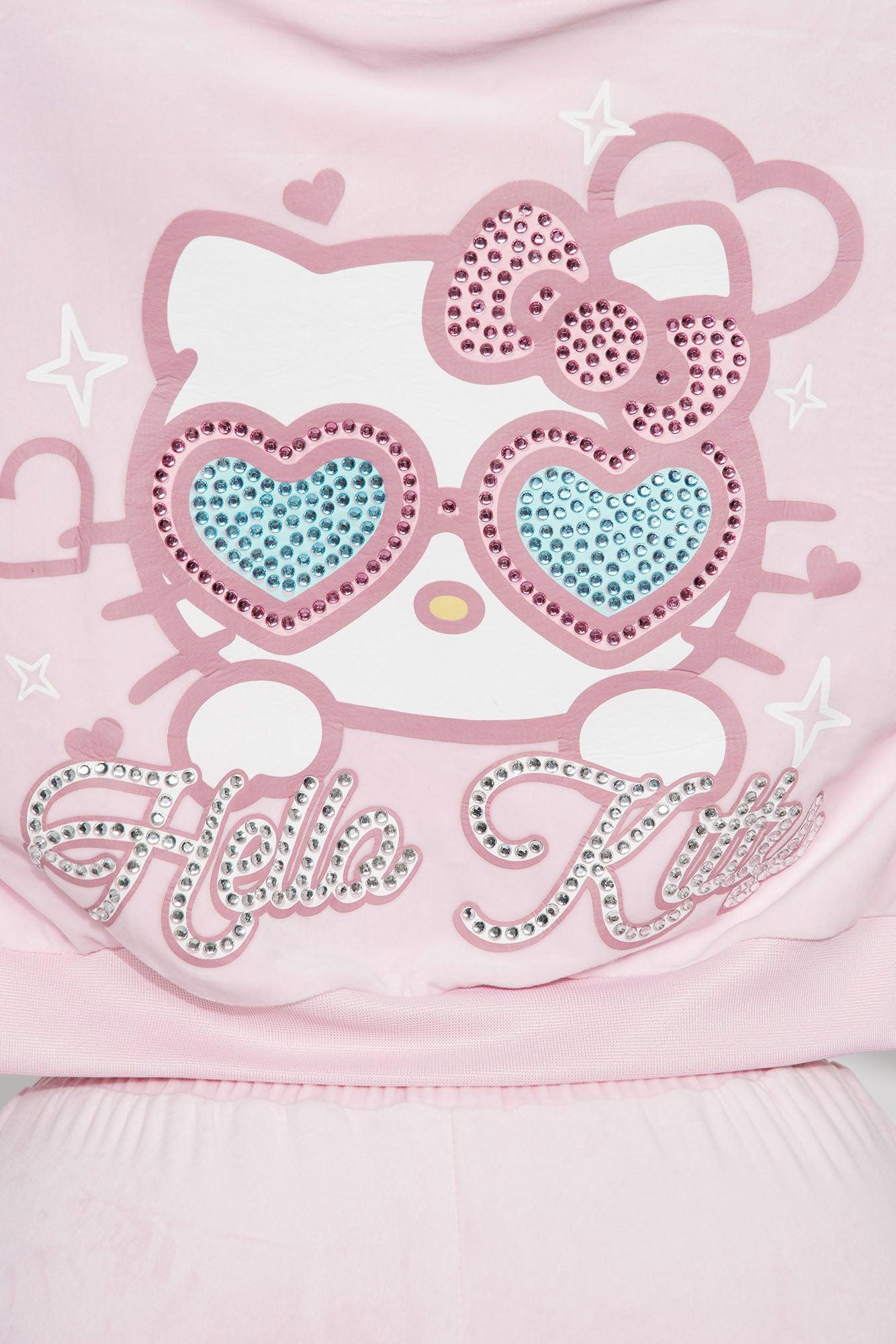 Hello Kitty Love Velour Zip Hoodie - Pink Product Image