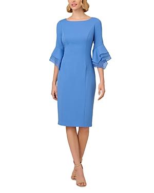Adrianna Papell Knit Crepe Tiered Sleeve Dress Product Image