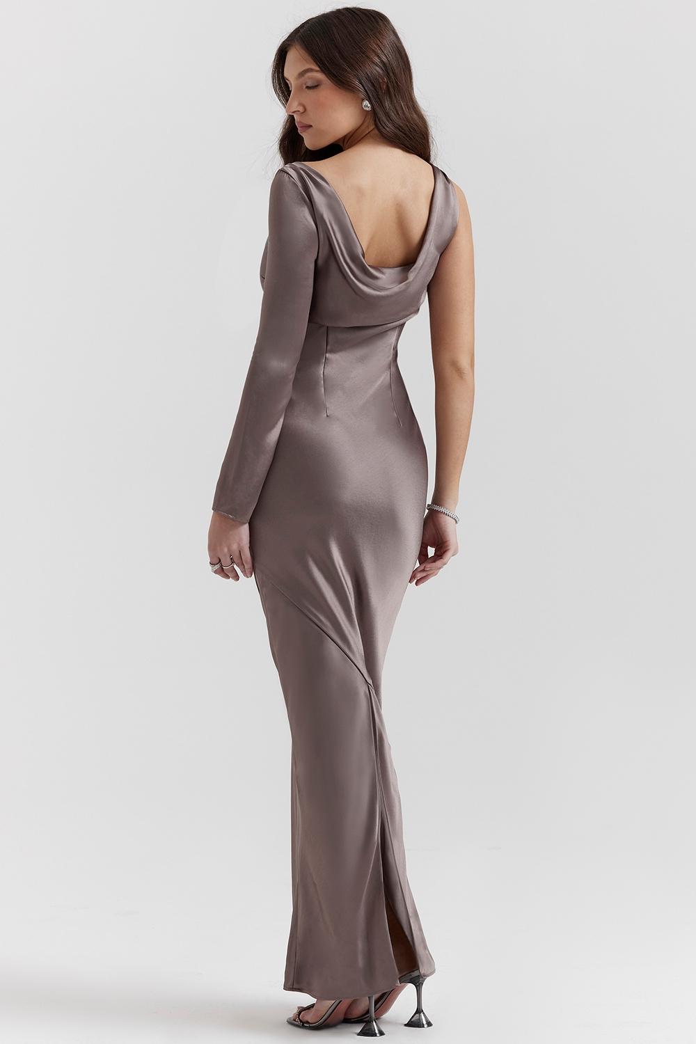 Catiana  smoke one sleeve maxi dress Product Image