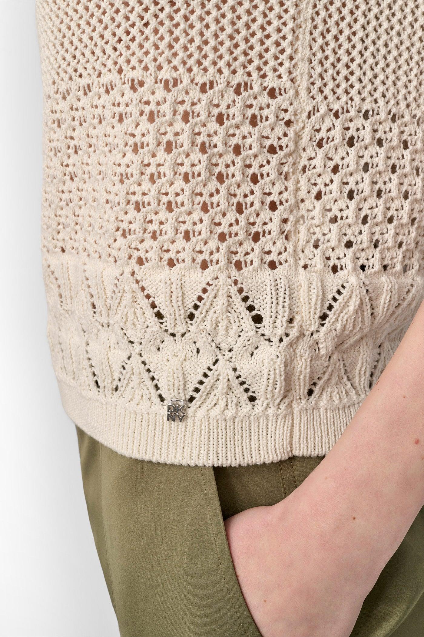 OPEN POINTELLE KNIT SWEATER TEE Product Image