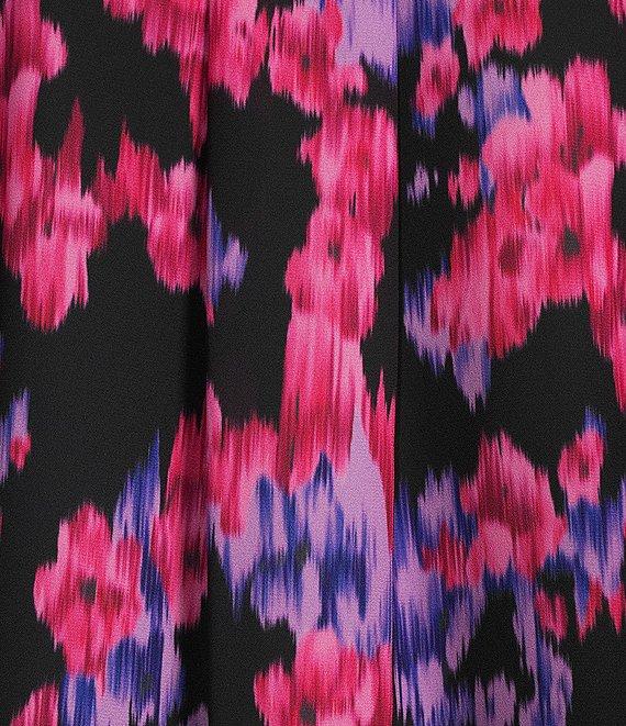 Investments Platinum Suiting Floral Woven Sleeveless V-Neck Button Front Top Product Image