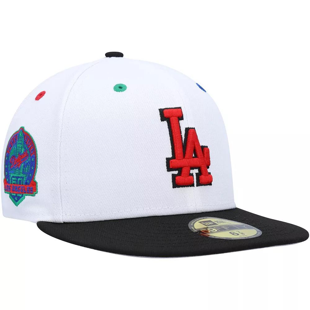 Men's New Era White/Black Los Angeles Dodgers 60th Anniversary Primary Eye 59FIFTY Fitted Hat,  Product Image