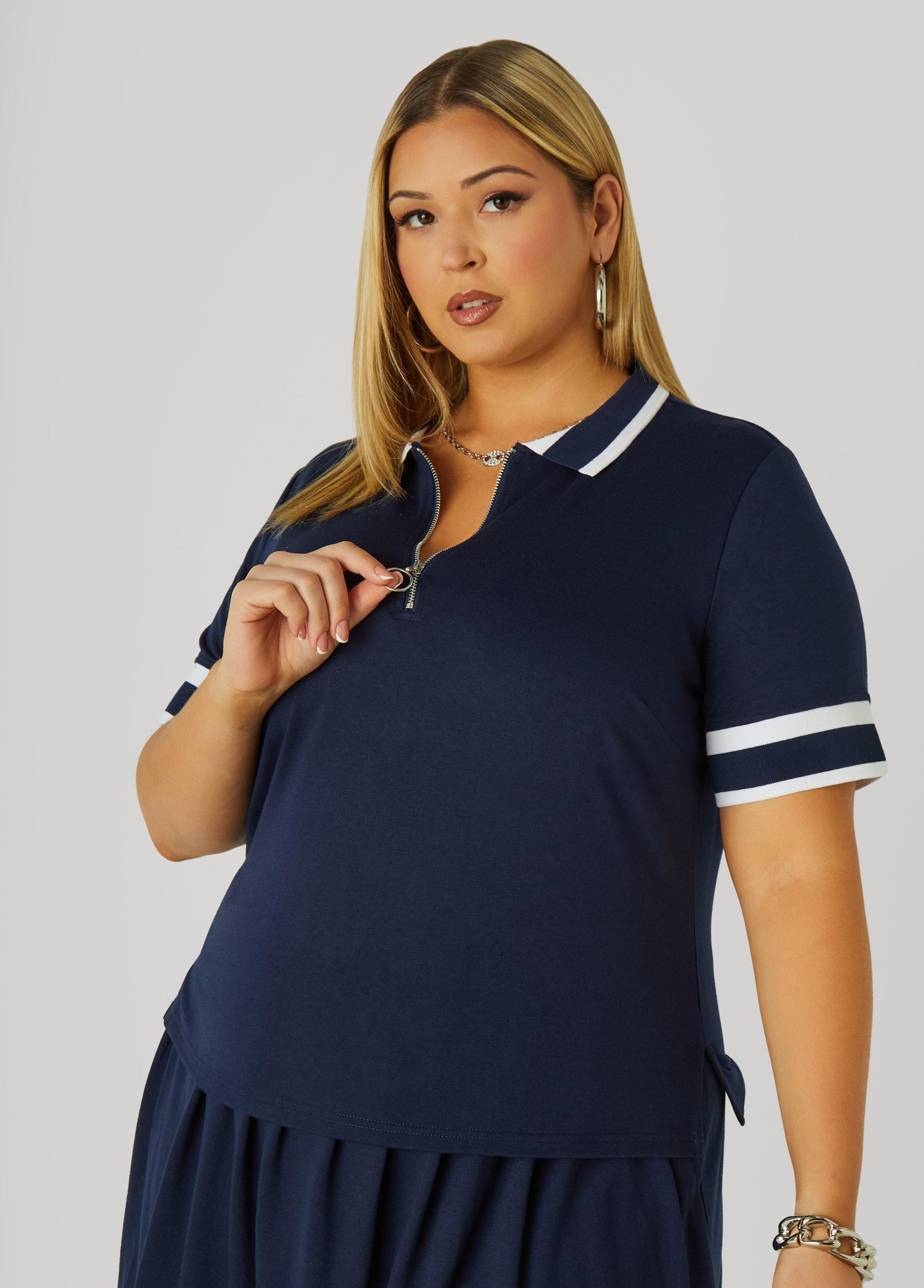 Zip Front Polo Shirt Product Image