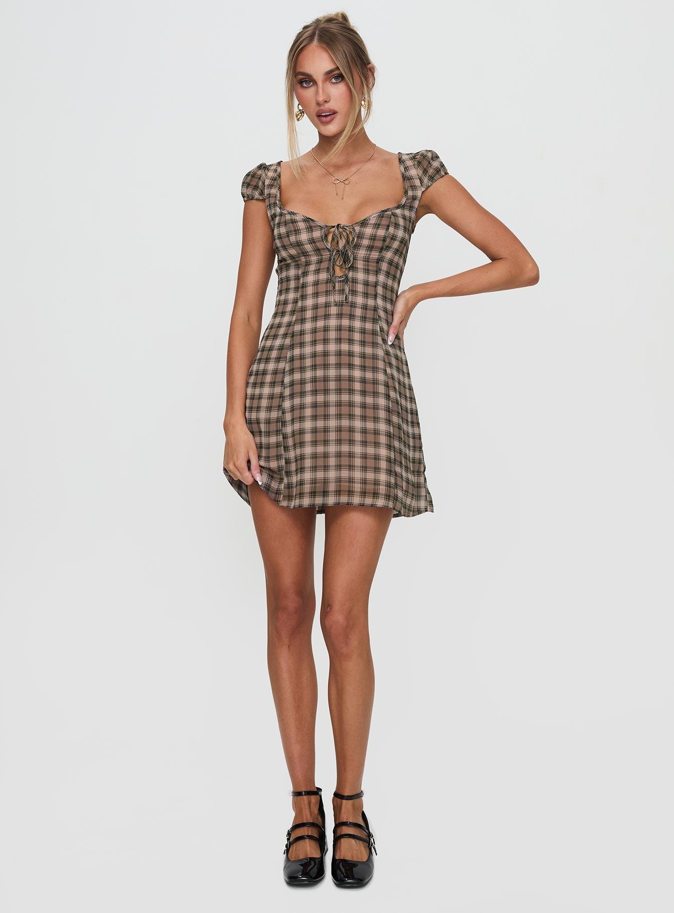 Alora Mini Dress Check Multi Product Image