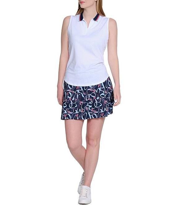 Sport Haley Vista Collared Sleeveless Contrast Trim Detail Quarter-Zip Polo Product Image