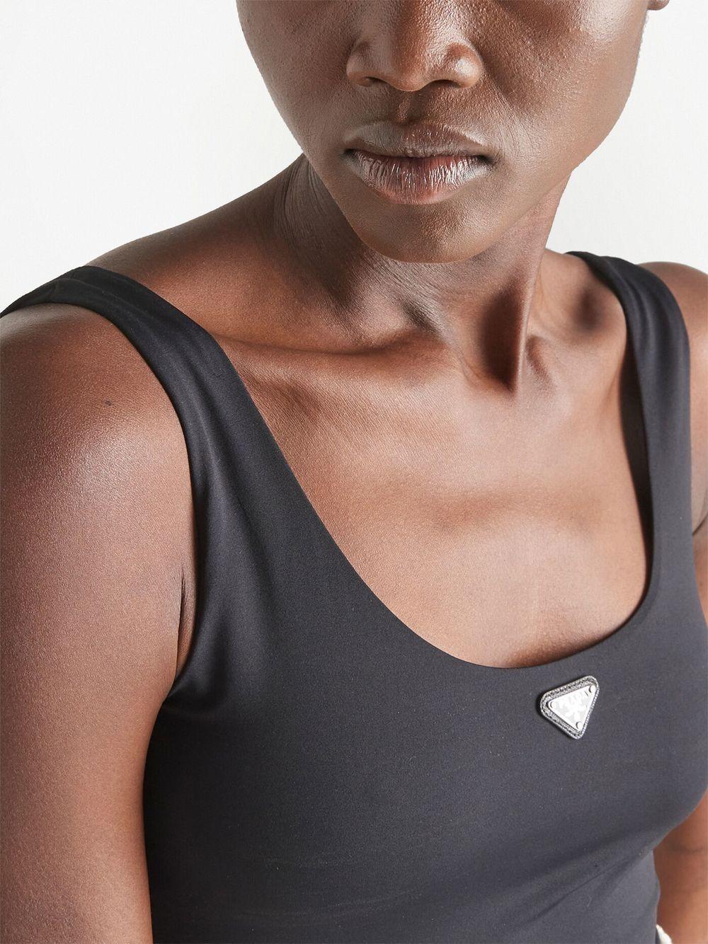 triangle-logo jersey crop top Product Image
