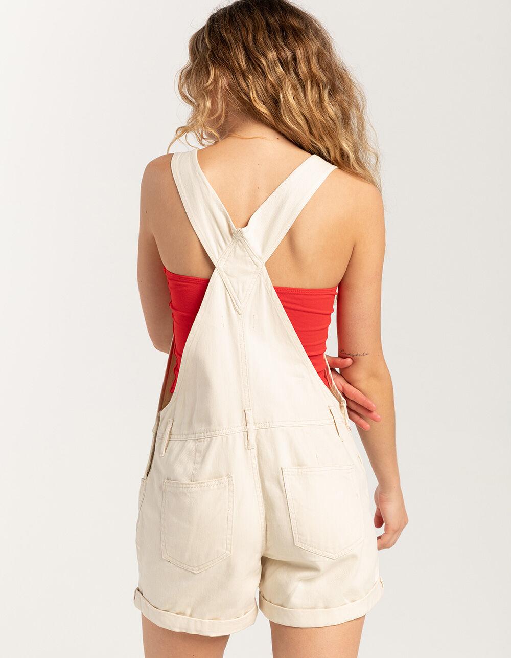 RSQ Womens Twill Washed Shortalls - VANILLA Product Image