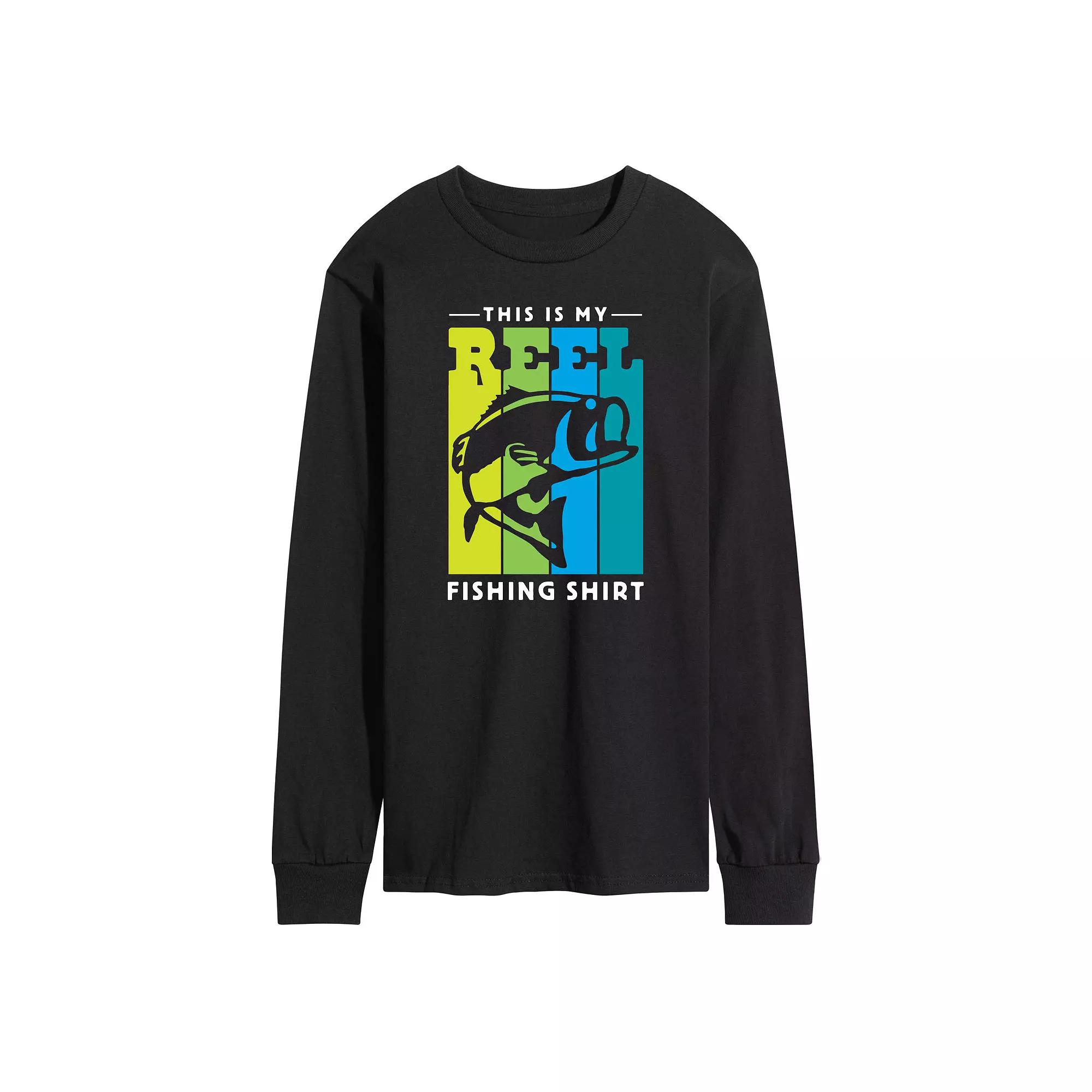Men's My Reel Fishing Shirt Long Sleeve Graphic Tee,  Product Image