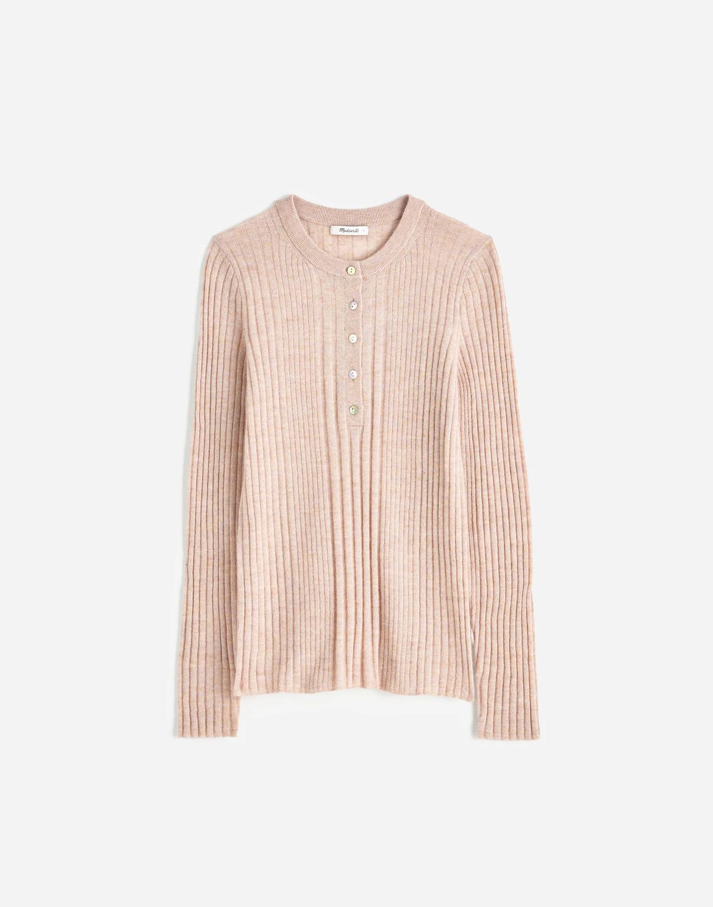 Alpaca-Blend Henley Sweater Product Image