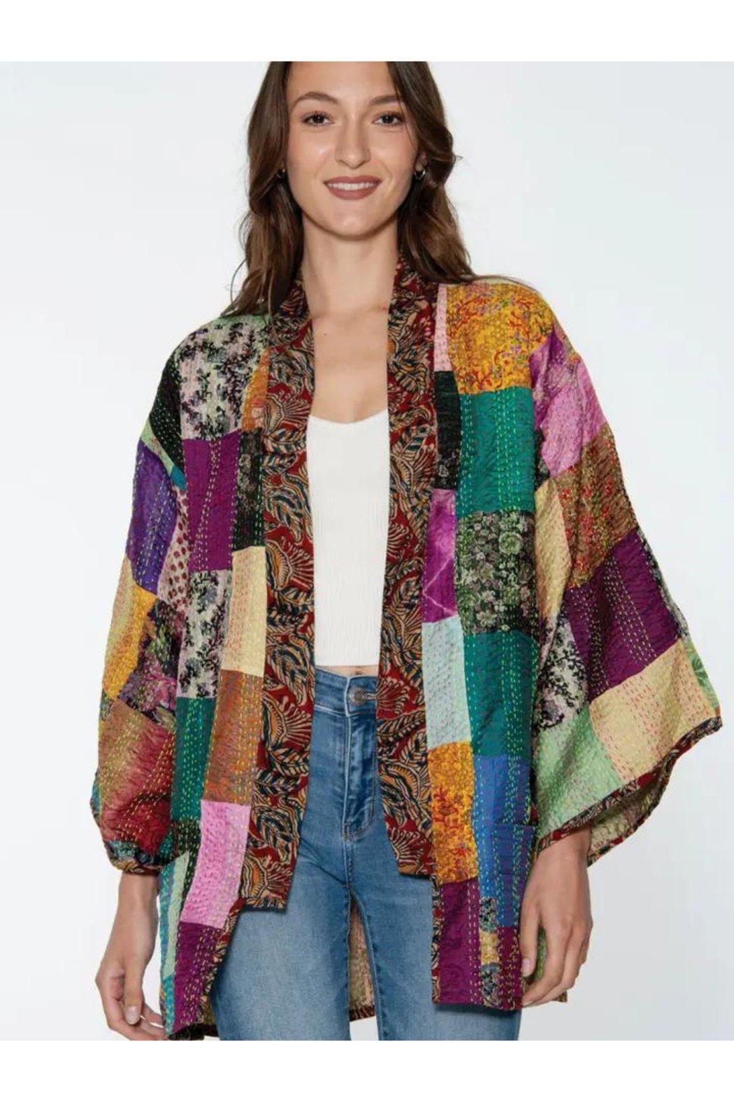 Silk Sari Patchwork Kimono Product Image