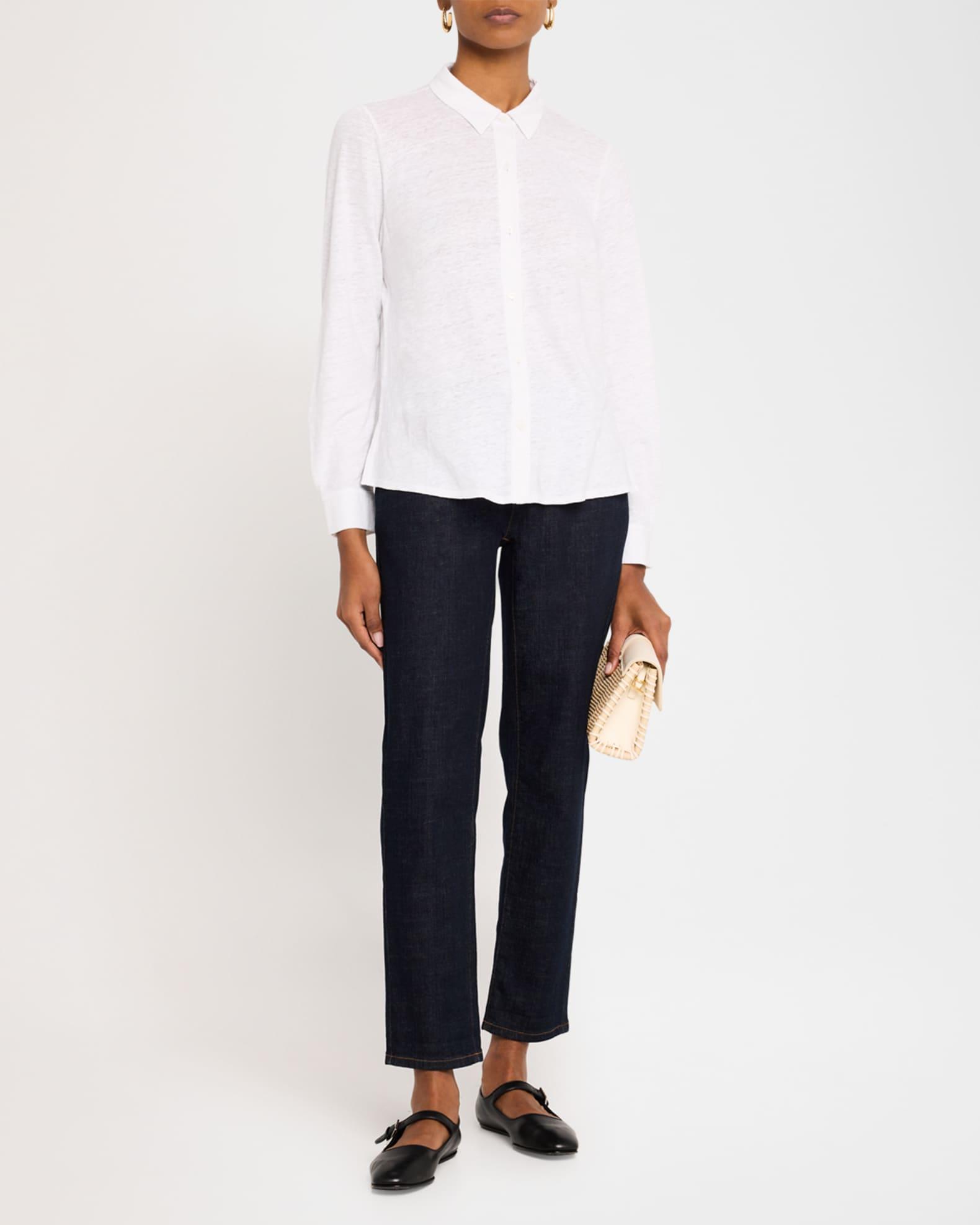 Button-Down Organic Linen Jersey Shirt Product Image