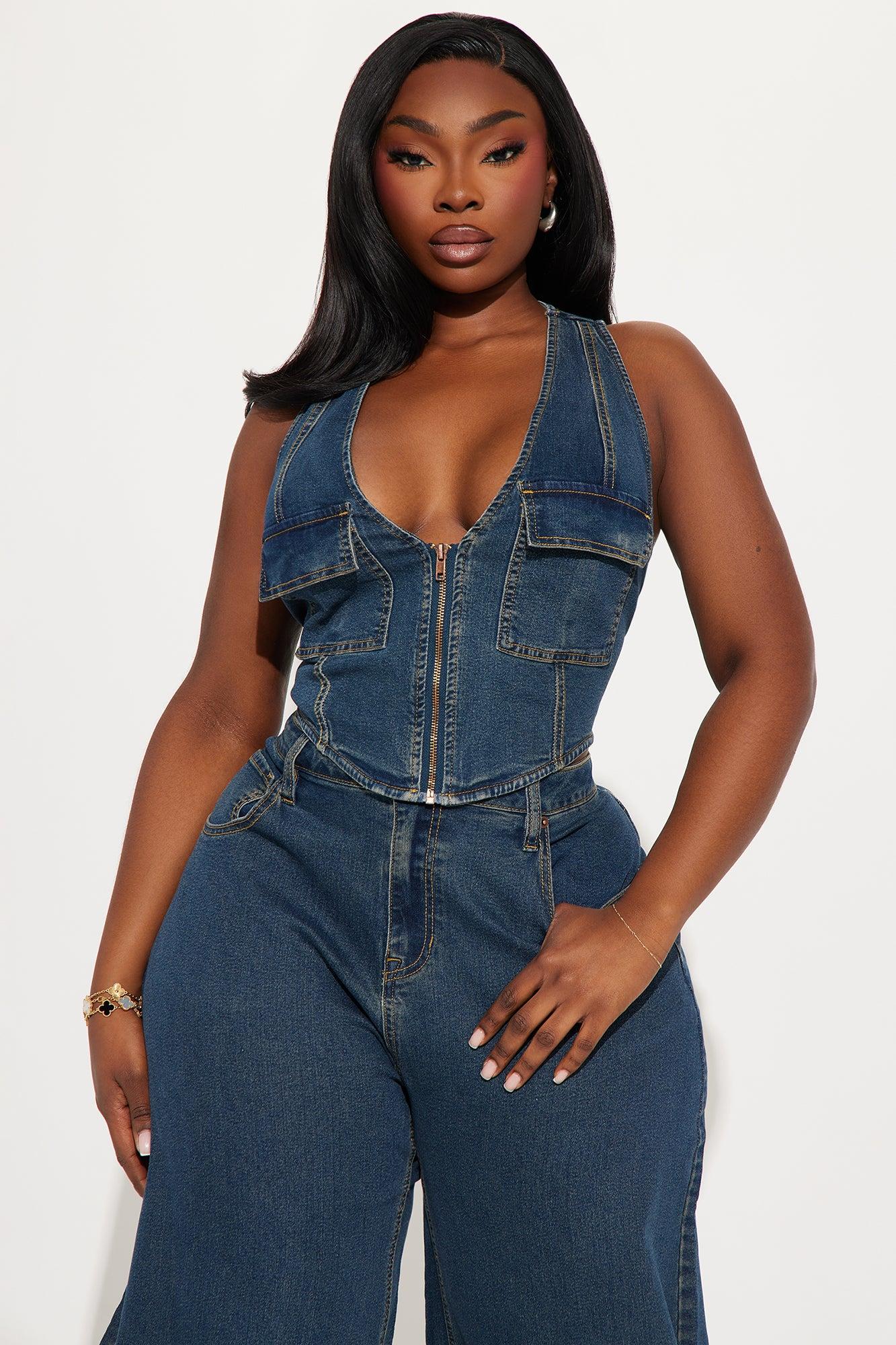 Taylor Barrel Jean Set - Dark Wash Product Image