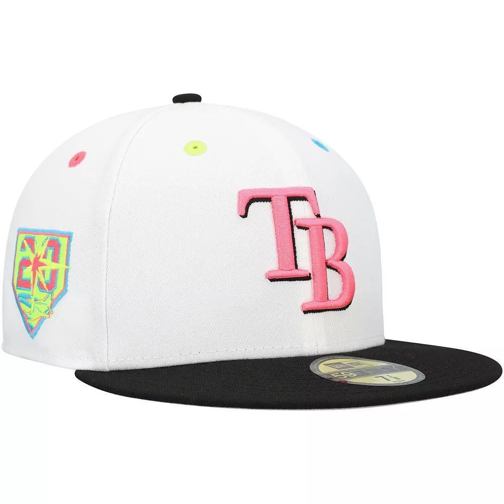 Men's New Era White Tampa Bay Rays Neon Eye 59FIFTY Fitted Hat, Size: 7 3/4 Product Image
