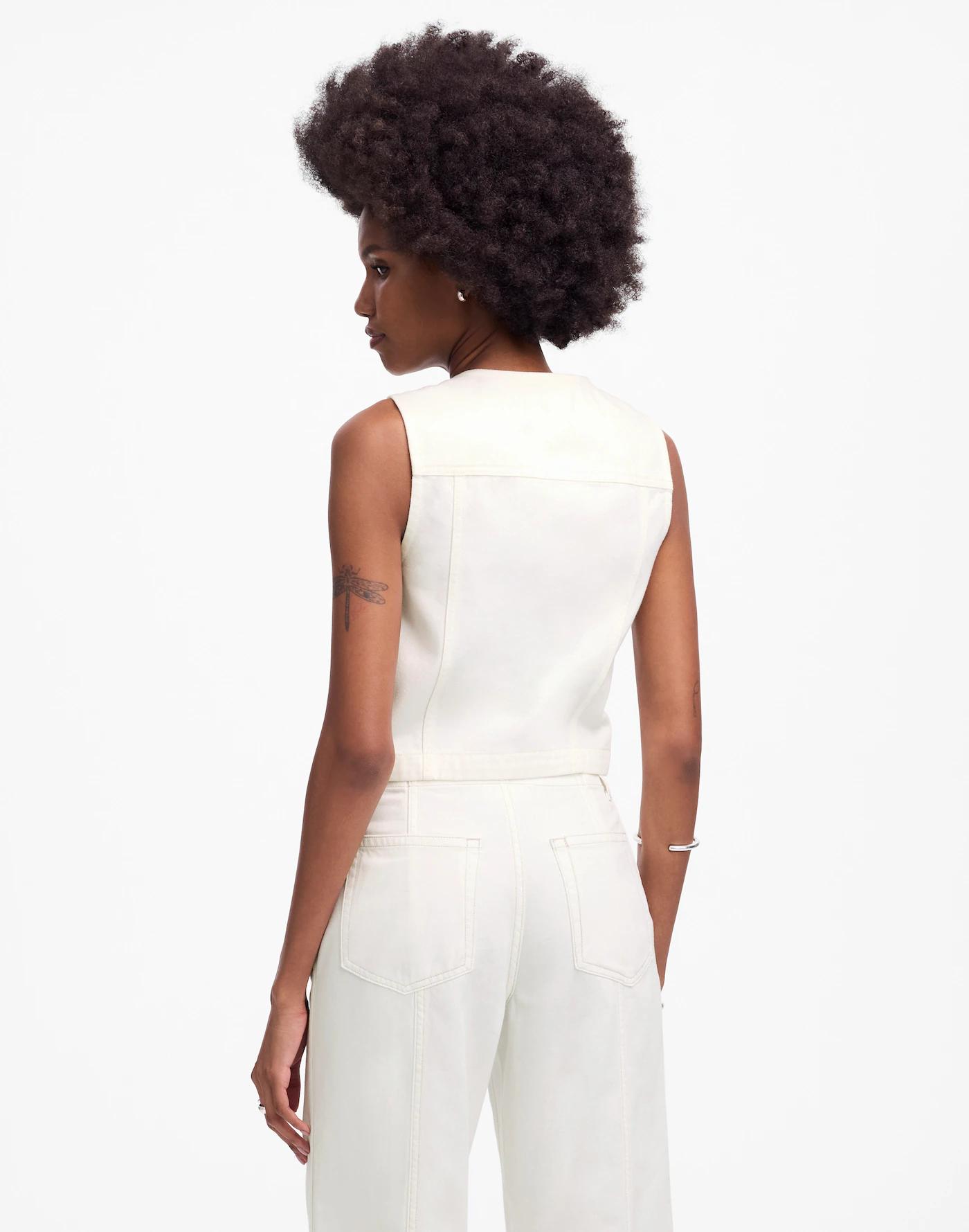 Cropped Denim Vest: Airy Denim Edition Product Image