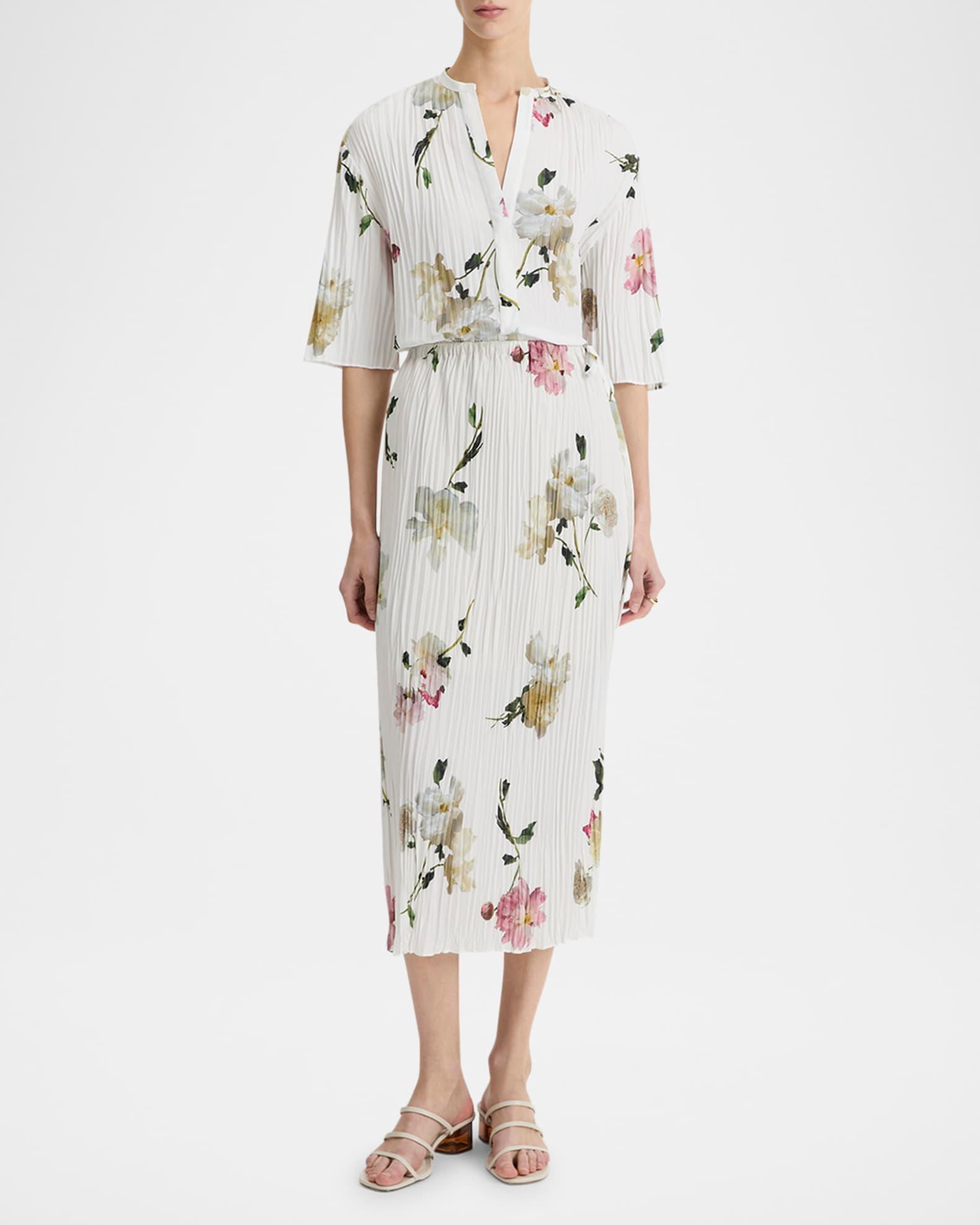 Floral Crinkled Slip Skirt  Product Image