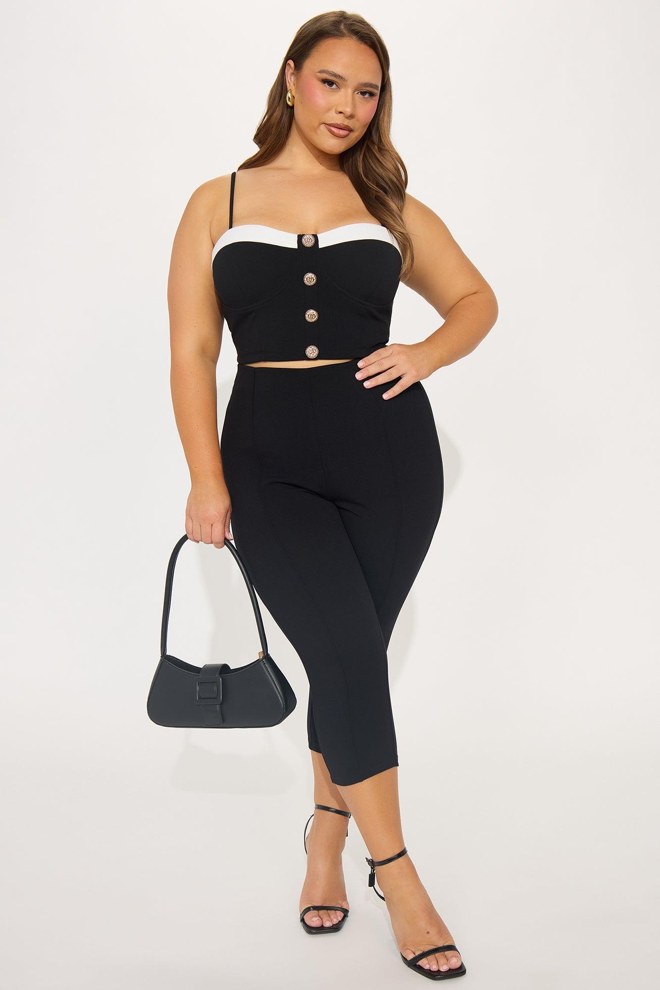 Monaco Vacation Capri Pant Set - Black Product Image