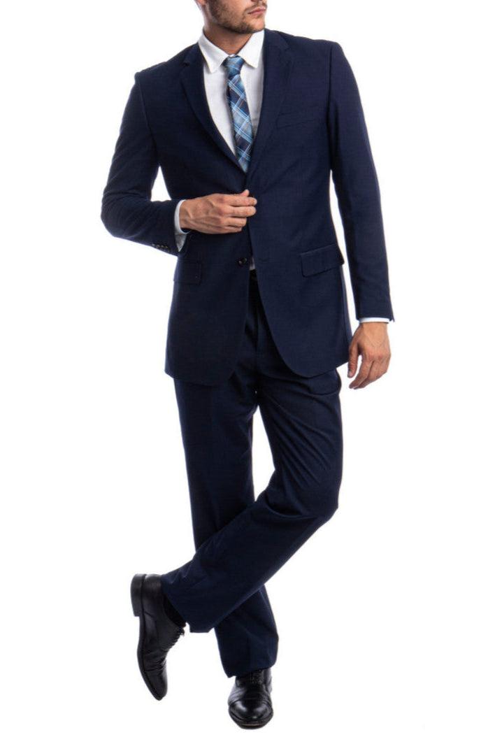 Bacchus Collection - Modern Fit Suit 2 Button 2 Piece in Navy Product Image