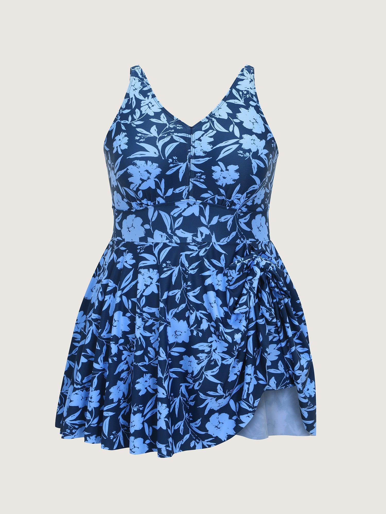 Floral Print Side-Tie Swim Dress Female Product Image