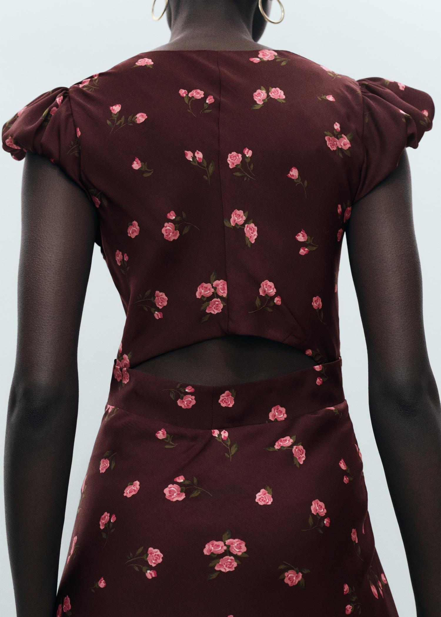 Short-sleeved floral midi-dress - Women | MANGO USA Product Image