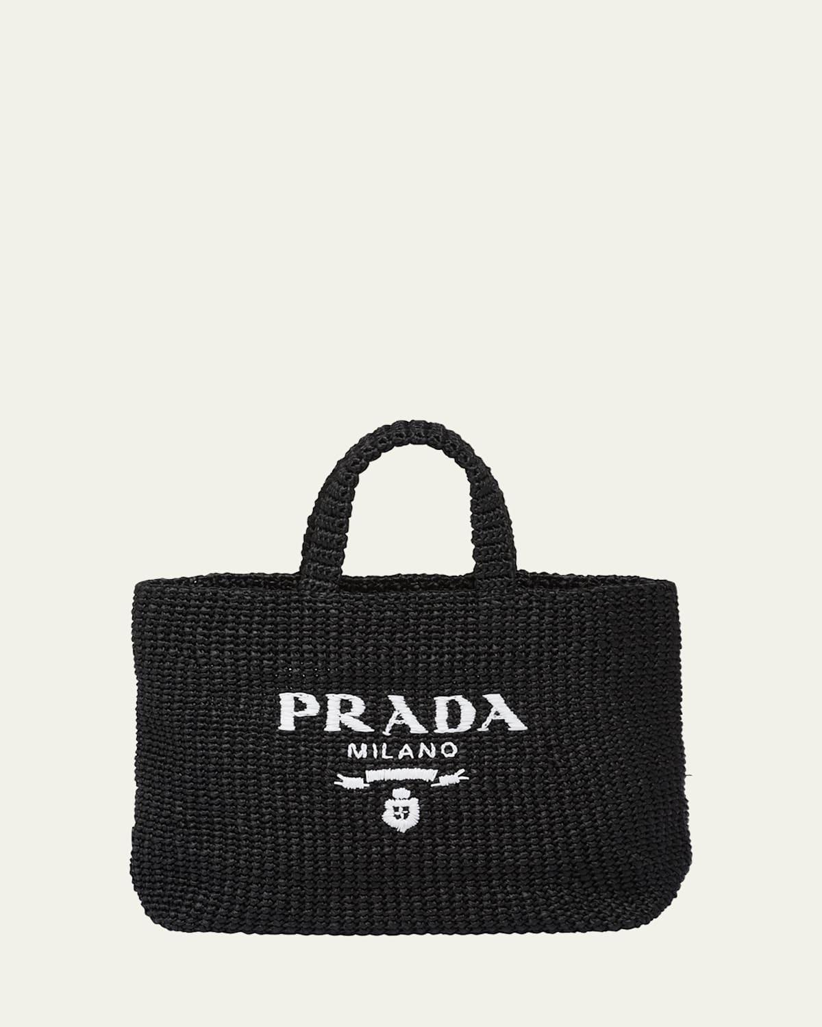 Logo Striped Raffia Shoulder Bag Product Image