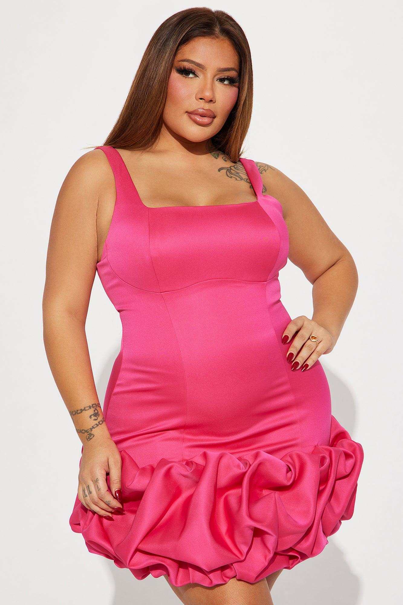 Sienna Satin Mini Dress - Pink Product Image