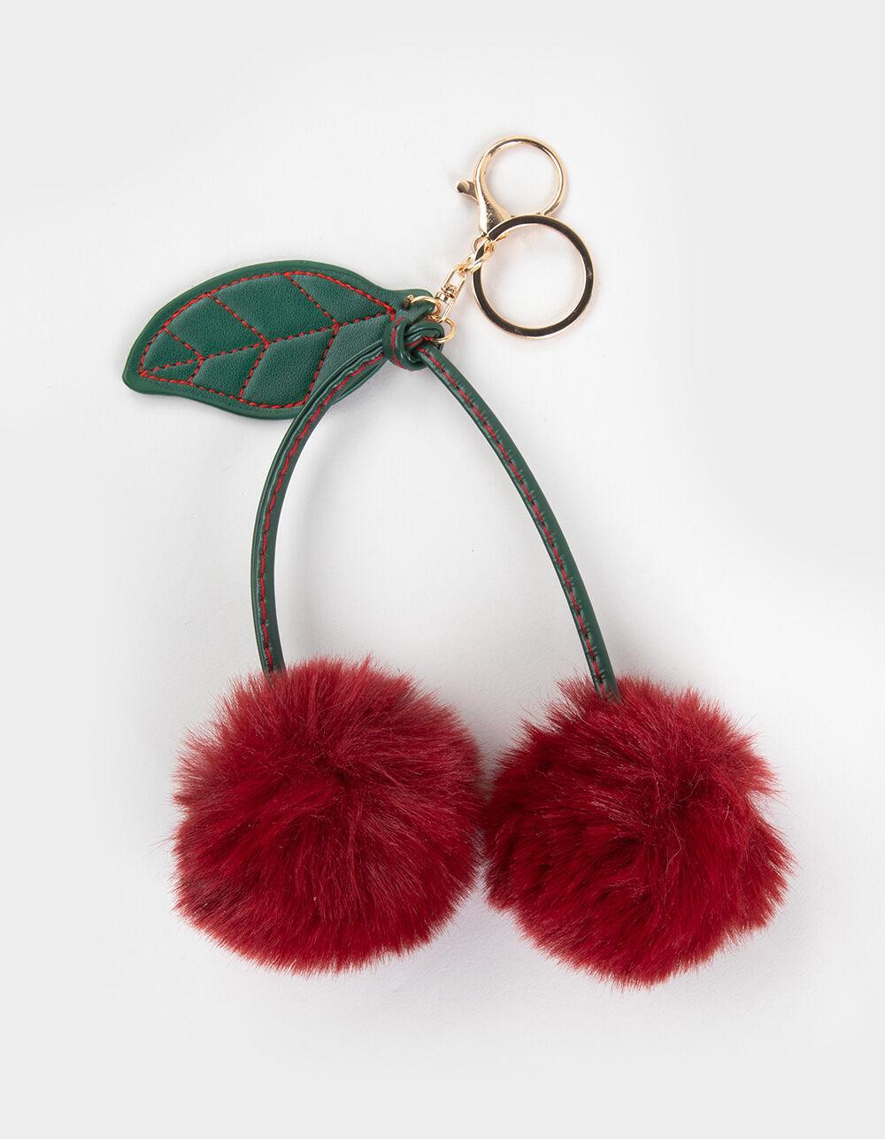 FULL TILT Furry Cherry Bag Charm - RED Product Image