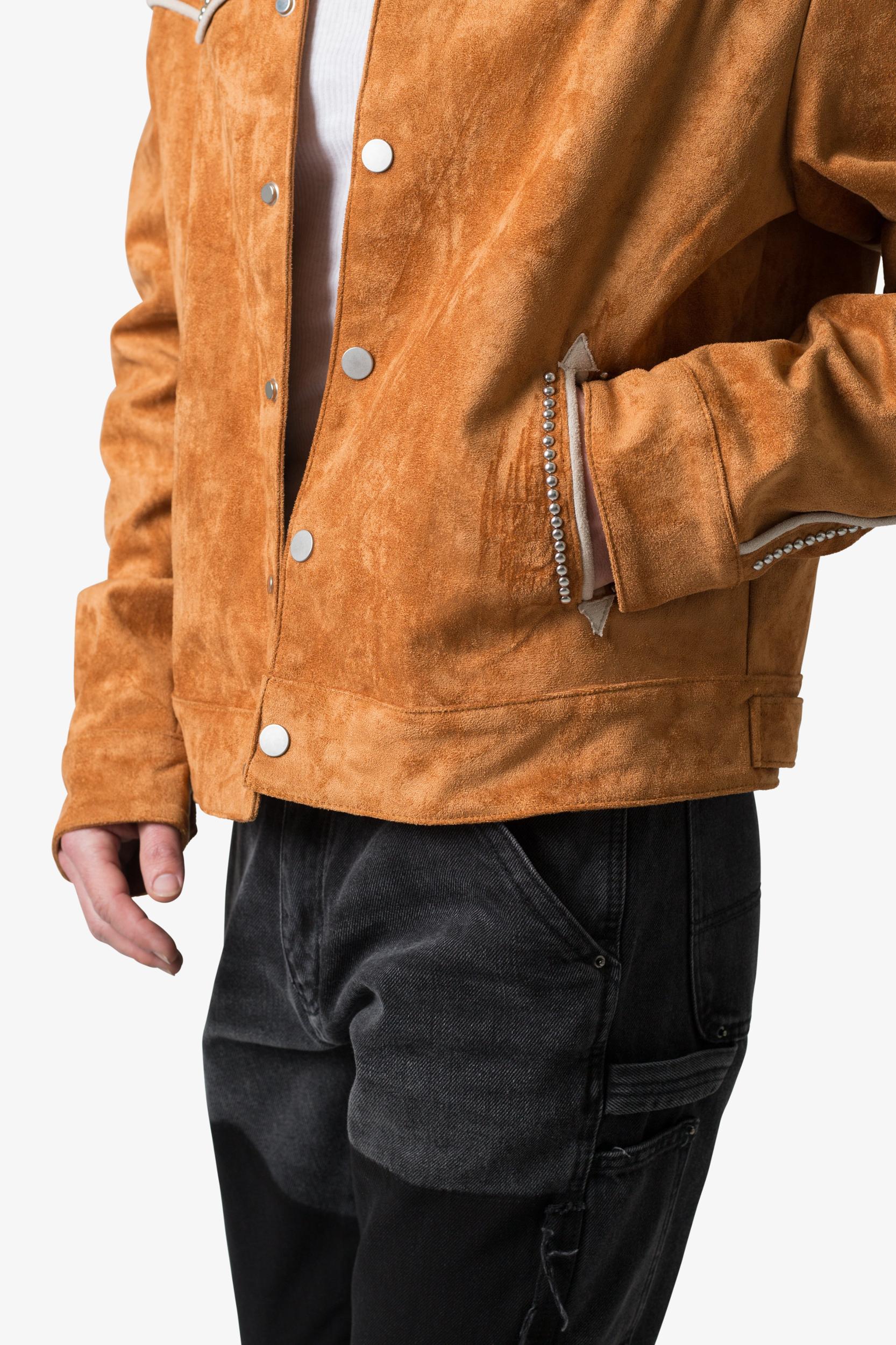Suede Collared Jacket - Orange Product Image