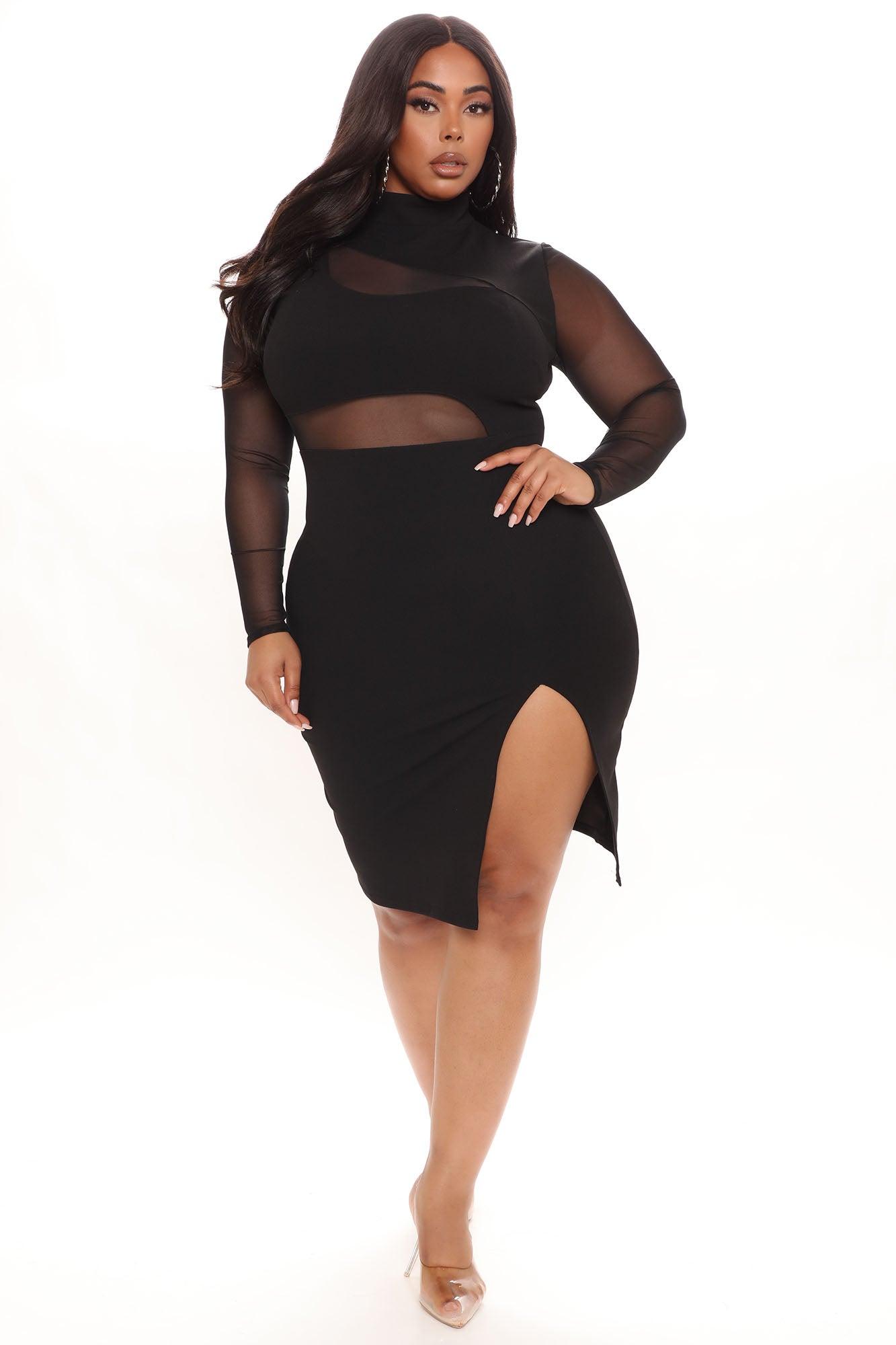 Fallen Angel Mesh Midi Dress - Black Product Image