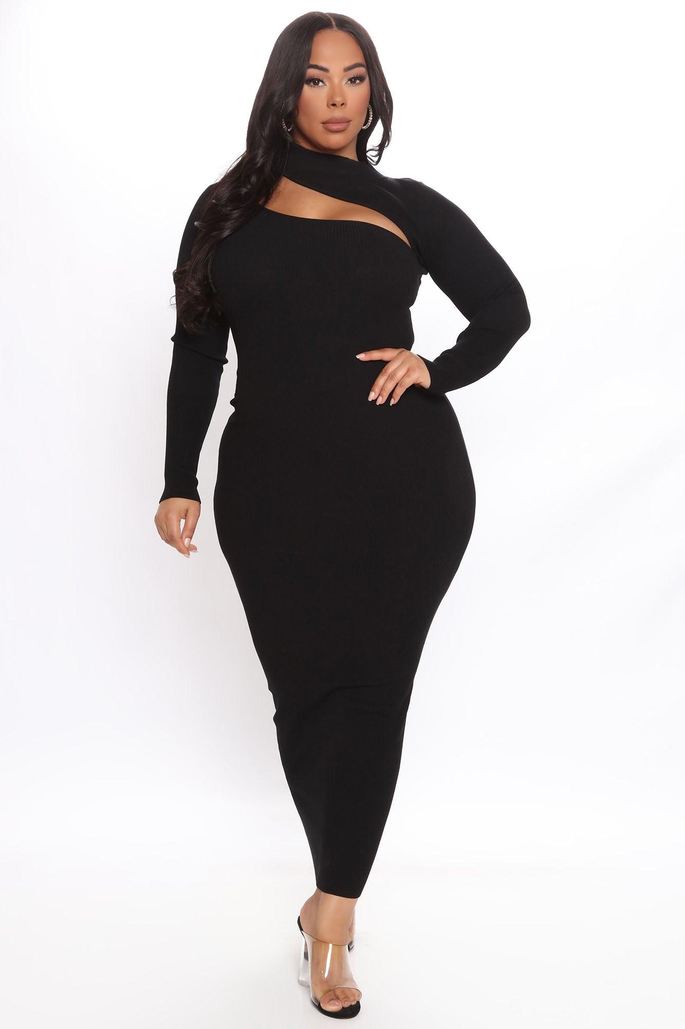 Making The Cut Maxi Sweater Dress - Black Product Image