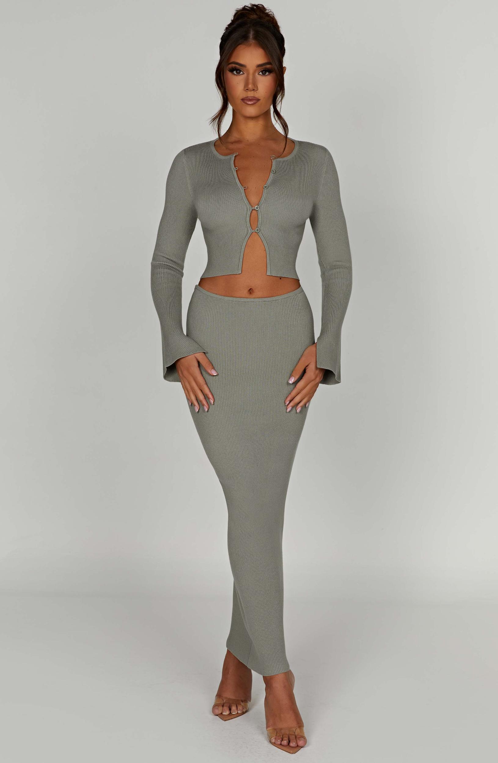Elia Maxi Skirt - Khaki Product Image