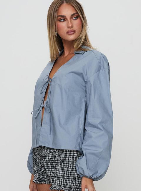 Rinon Long Sleeve Top Steel Product Image