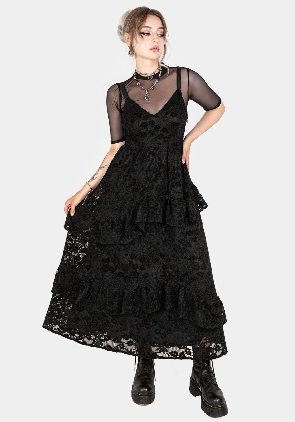 Dauphine Tiered Lace Midaxi Dress Product Image