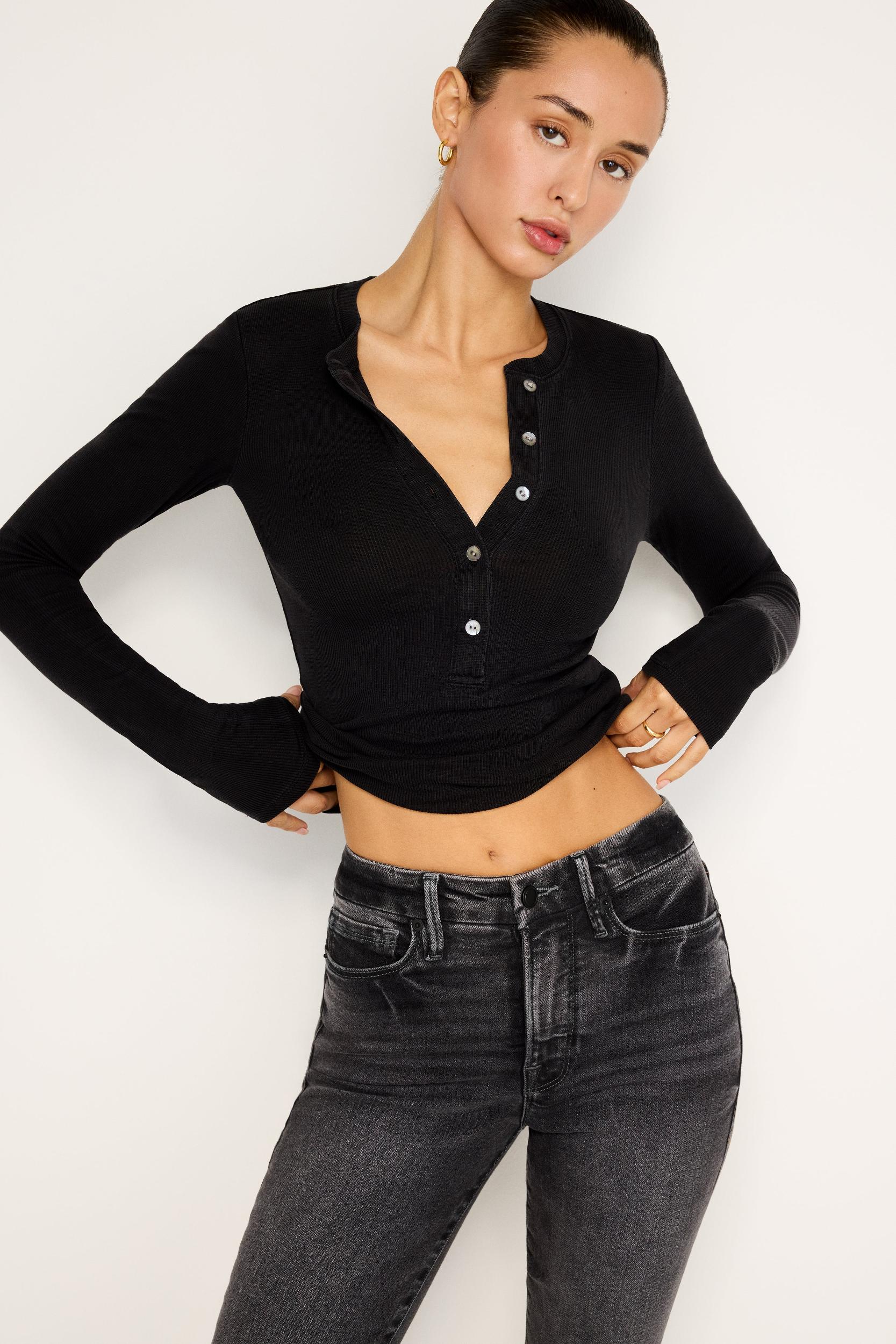 JEANIUS FITTED HENLEY | BLACK322 Product Image