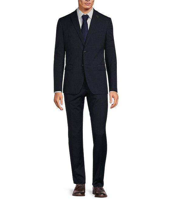 John Varvatos Slim Fit Flat Front Fancy Pattern 2-Piece Suit Product Image