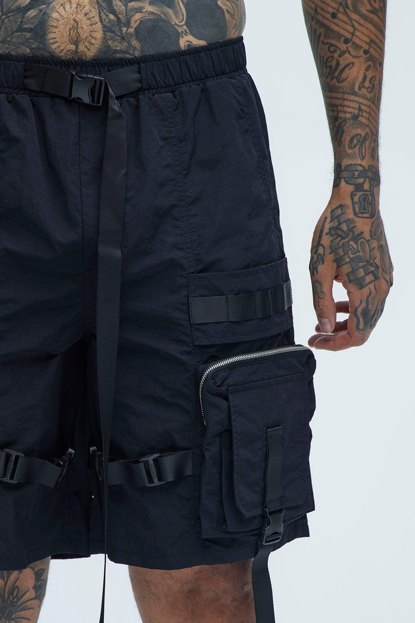 Jaxon Utility Cargo Nylon Shorts - Black Product Image