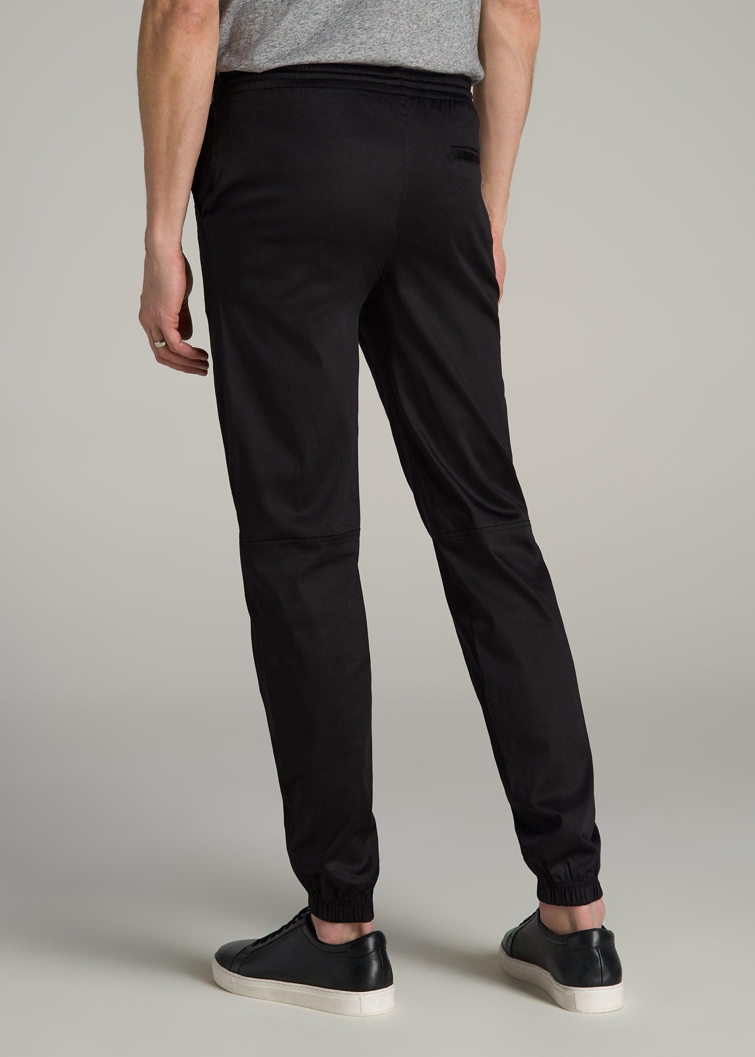 Stretch Twill Jogger Pants for Tall Men in Black Male Product Image