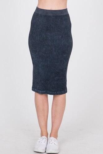 Maya's Place Ribbed Midi Skirt Product Image