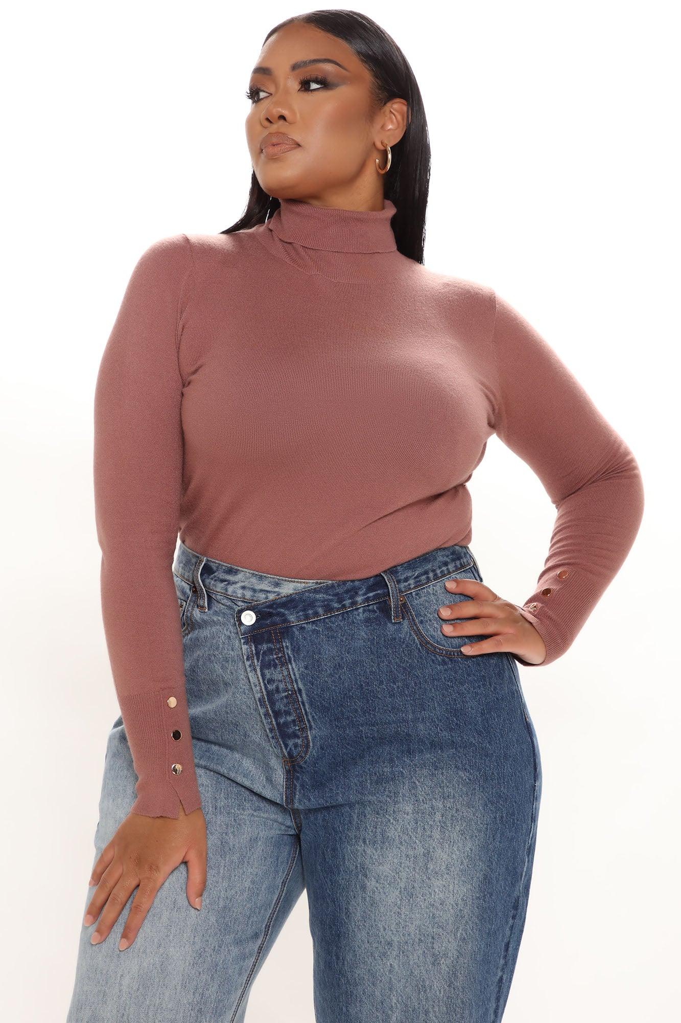 Meet Me Somewhere Turtle Neck Sweater - Mauve Product Image