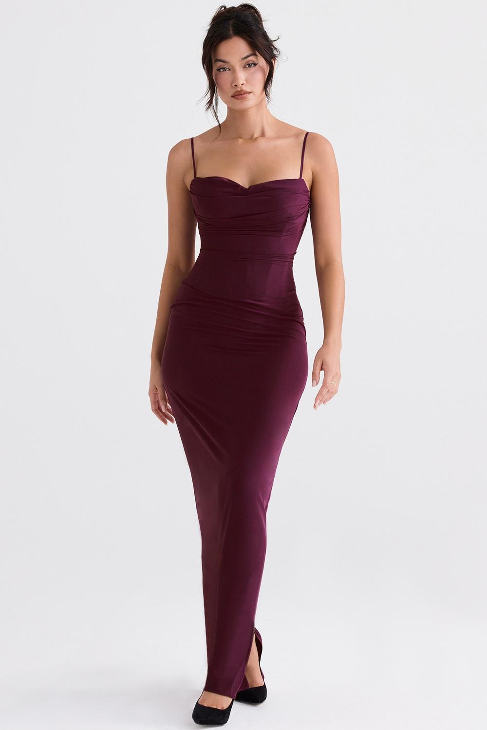 Lani  merlot corset maxi dress Product Image