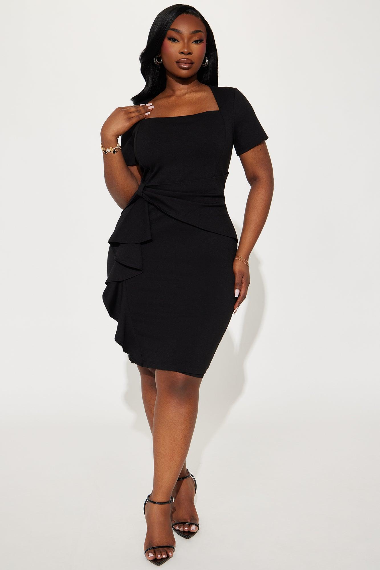 Donna Ponte Midi Dress - Black Product Image